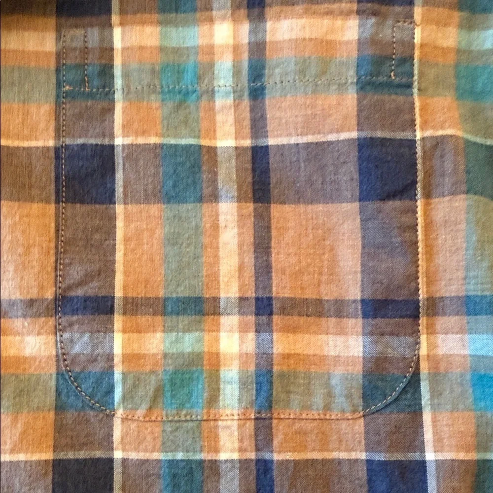 J. Crew Men's Casual Plaid Shirt - Blue and Brown